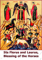 St-Florus-and-St Laurus-Blessing-of-the-Horses-icon
